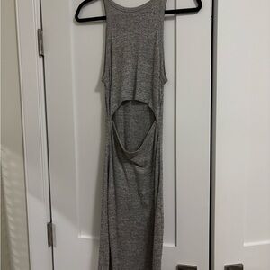 Wilfred Free Heather Gray Backless Midi Dress